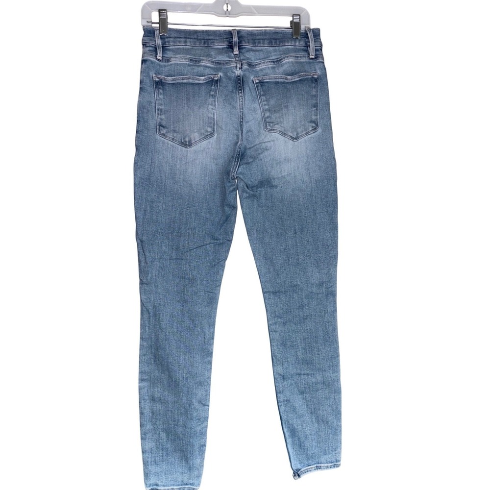 FRAME Le High Skinny Jeans 29 Hidalgo Chew Light Blue Distressed Hem‎ 2016 Y2K